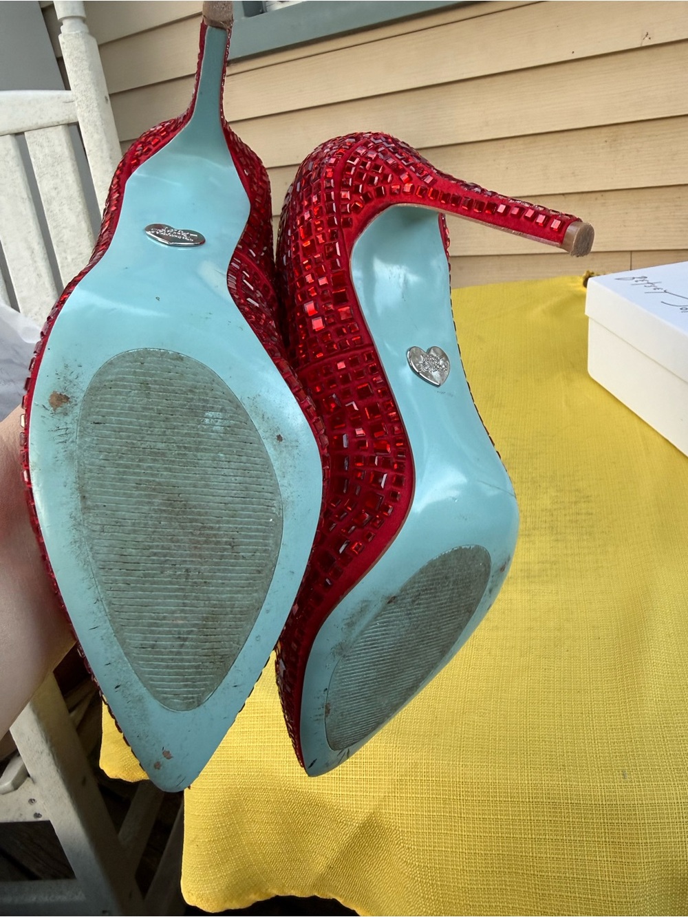 Betsey Johnson Red Beaded Pointed-Toe Pumps - Picture 9 of 9